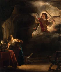 受胎告知 - Salomon Koninck (1609-1656) の絵画 - 1655 - 油彩・キャンバス - 72,5x61,5 - Hallwylska Museet, Stockholm