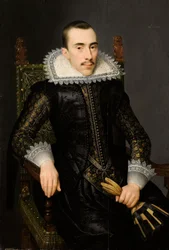 男性の肖像画、おそらくワルテルス・フルメノワ (1596-1653)