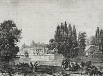Lazienki Palace, Varsova, Puola, Salvatore Puglian litografia Poliorama Pittorescosta, n:o 48, 9.7.