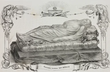 Giuseppe Sanmartino (noin 1720-1793), Cappella Sansevero, Napoli, Campania, Italia, Salvatore Puglian litografia Poliorama Pittorescosta, n:o 33, 26. maaliskuuta