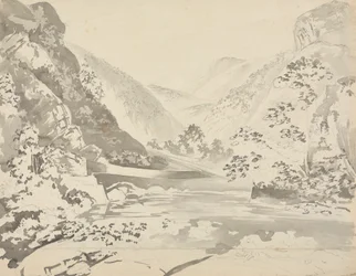 山を背景にした川の風景
