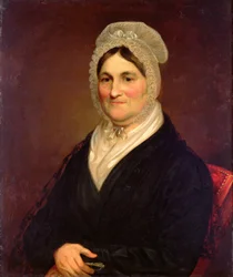 レースの帽子（油彩・板）