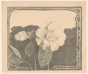 ツバキ、左はつぼみ中の花
