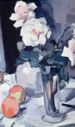 花瓶のバラ」（油彩・キャンバス）