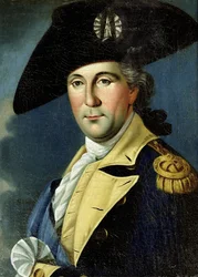 1775年から1780年の間、アメリカの将軍の制服を着たジョージ・ワシントンの肖像.