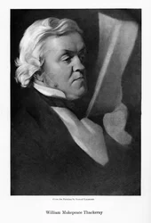 William Makepeace Thackeray、イギリスの小説家、c1864。