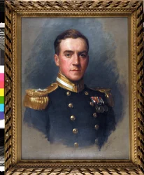 1906年に英国海軍に入隊したデニス・クエンティン・フィルデス中尉（1889-1975）の肖像。キャンバスに油彩