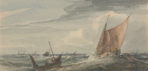 Navios em um mar tempestuoso