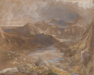 Llwyngwynedd と Llyn-y-dina の一部、Capel Curig と Beddegelert の間、北ウェールズ