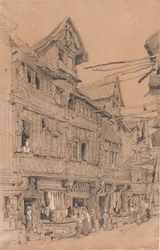 リジューの旧市街、1820年頃（紙に水彩画）