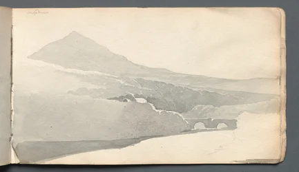 スケッチブック「橋のある山岳風景」