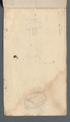 スケッチブック クロスと手漕ぎボートの習作（裏表紙）