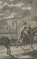 馬車内の殺人（おそらく『The Tyburn Chronicle』のためのデザイン）
