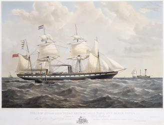 鉄蒸気船「グレートブリテン」、3500トン、500馬力