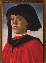 ベレー帽をかぶった青年の肖像」（絵画、1470年頃