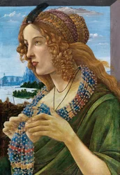 女性の寓意的肖像、シモネッタ・ヴェスプッチ、1480-1490年