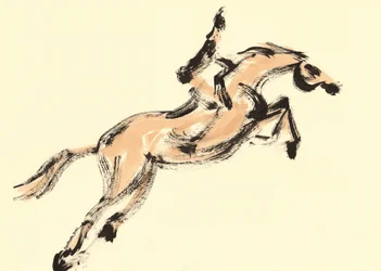 跳ぶ馬の騎手