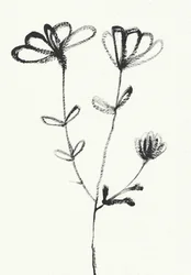ミニマリストの花のスケッチ