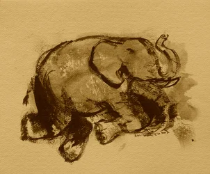 遊び心のあるゾウの絵