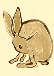静かな森のウサギ