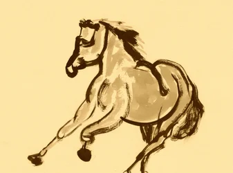 躍動感あふれる馬の疾走