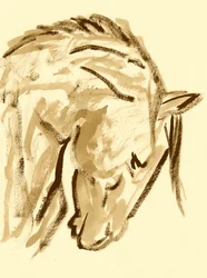 野生馬のスケッチ
