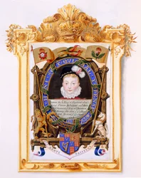 スコットランドのジェームズ6世の肖像画（1566-1625）1825年に出版された &39;エリザベス女王の裁判所の回想録&39;から1574年頃のイギリスのジェームズ1世（紙とトイレとガッシュ）