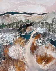 素朴な抽象風景画