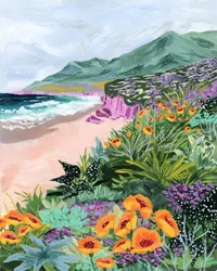 活気あふれる海岸の花々