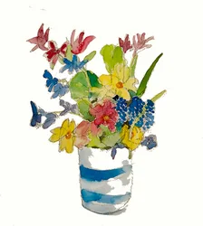 花のポージー」、2020年（水彩画