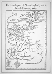 マサチューセッツ湾を含む地図（リトグラフ