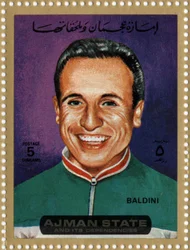 自転車競技者Ercole Baldini（Ne 1933）を表すUAEの切手