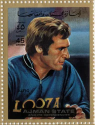 サイクリストのRudi Altig（Ne 1937）を表すUAEの切手。