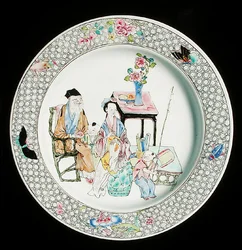 ファミーユ・ローズ・エッグシェル・ディッシュ 1730年頃（磁器