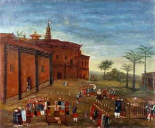 中国美術：囚人の拷問や処刑のシーン。19世紀の絵画 - 中国美術：囚人の拷問や処刑のシーン。19世紀の絵画。ルーヴル美術館（パリ