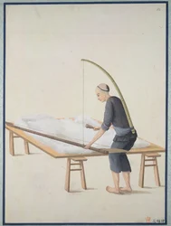 綿毛、キルト用、1800年頃（紙に水彩）