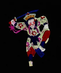 京劇の男性キャラクター。中国の民芸品である切り絵「簡子」。