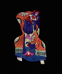 京劇の男性キャラクター。中国の民芸品である切り絵「簡子」。