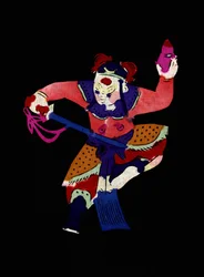 京劇の男性キャラクター。中国の民芸品である切り絵「簡子」。