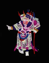 京劇の男性キャラクター。中国の民芸品である切り絵「簡子」。