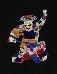京劇の男性キャラクター。中国の民芸品である切り絵「簡子」。