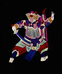 京劇の男性キャラクター。中国の民芸品である切り絵「簡子」。