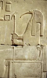 古代エジプト、壁画／彫刻、トト神、セティ1世神殿、アビドス