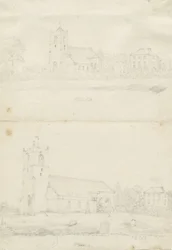 ブライムヒル教会：鉛筆画、ND [1797] (図面)