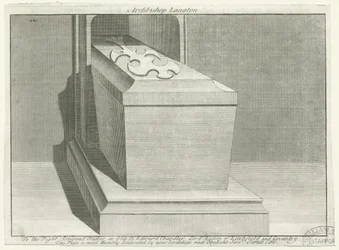 カンタベリー大聖堂-ラングトン大司教の墓の胸：銅版画、nd [?18世紀] (プリント)