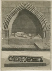 Mavesyn Ridware - Tomb of Hugo Mavesyn: engraving, nd [?18 cent] (print)