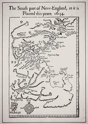 1634年に植樹されたニューイングランド南部（リトグラフ）