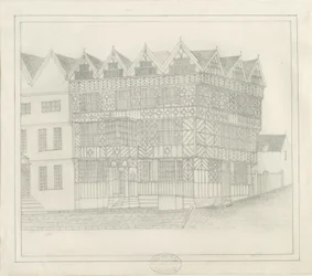 スタッフォード-古代の「ハイハウス」：鉛筆画、nd [c 1860]（描画）