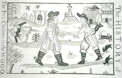 森の中の二人の子供の歴史、エソテリックに関するチャップブックのコレクションより、c14th-c17th（木版画）