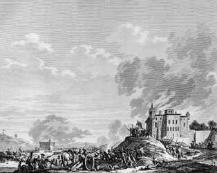 フランス革命。1792年7月、革命的愛国者たちによるジャレス・アン・アルデッシュのキャンプの占領。パリ、革命史研究所の図書館